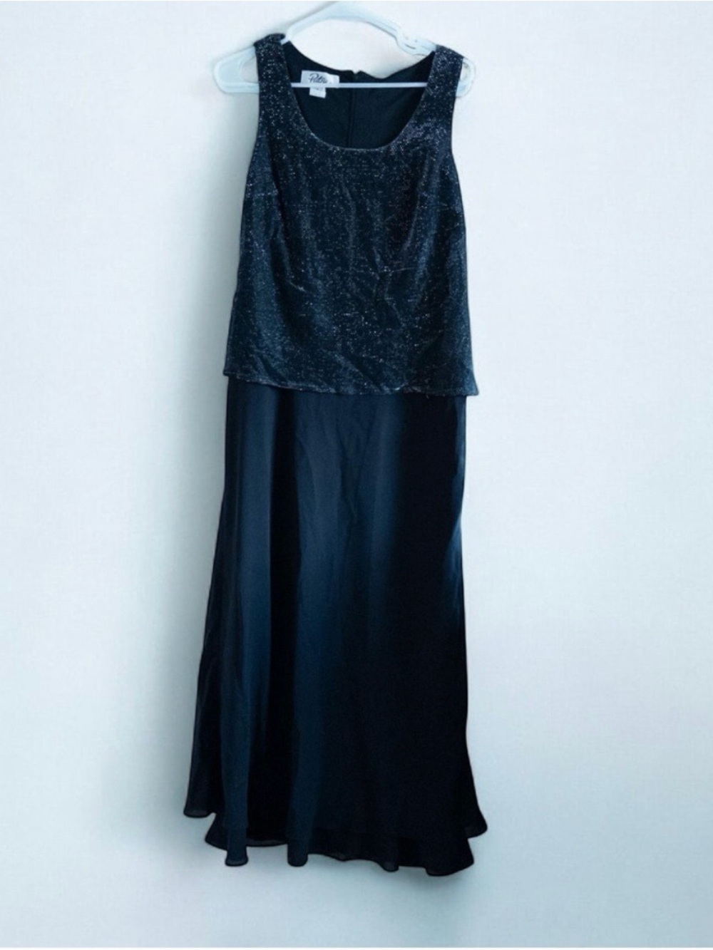 Patra Vintage Black Metallic Shift Dress Womens 10 Medium